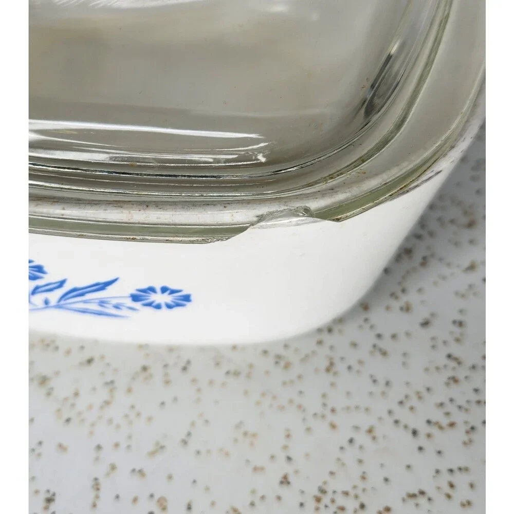Corning Ware Blue Cornflower Casserole Dishes W/ Chipped Lid 1½ Q & 6½ Skillet
